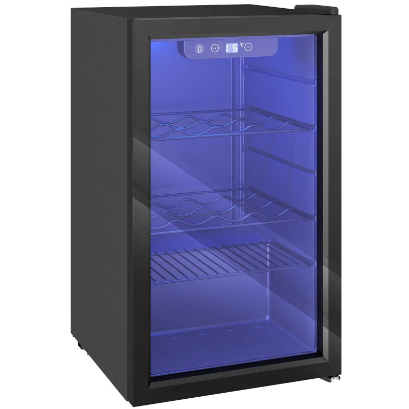 Nancy's Rosello Wijnkast - Wijnkoeler - 24 flessen - 68 Liter capaciteit - Zwart - ± 45 x 45 x 75 cm