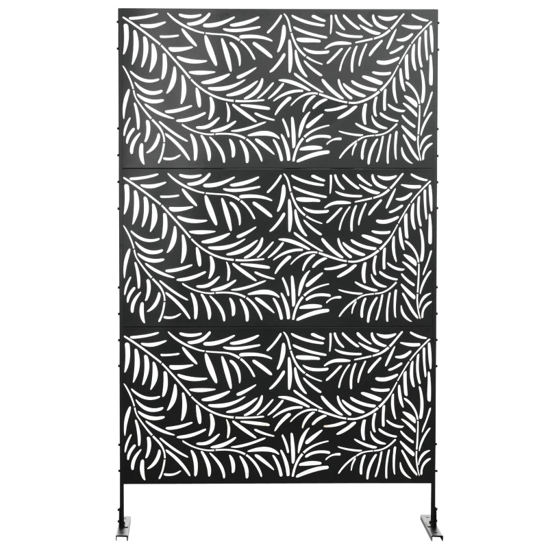 Nancy's Sciara Privacyscherm - Tuinscherm - Zichtscherm - Privacywand - Zwart - Staal - ± 120 x 45 x 200 cm