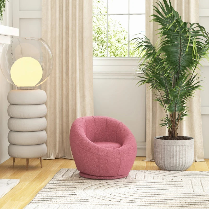 Nancy's Ted Kinderstoel - Kinderfauteuil - Draaibaar - Roze - Schapenwol