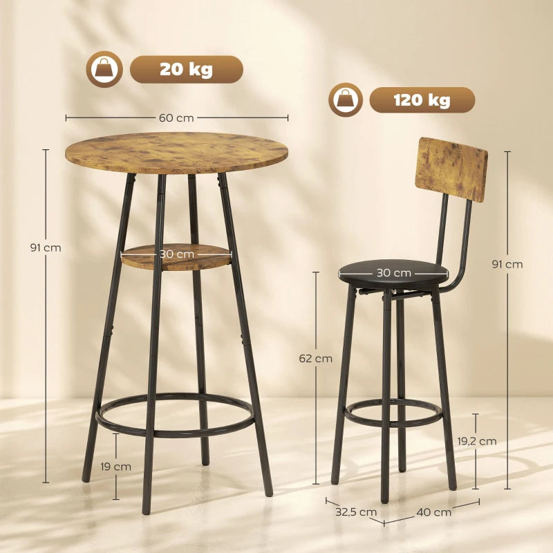 Nancy's Montedoro Bartafel Set - 3-Delige Bar Set - Bruin / Zwart