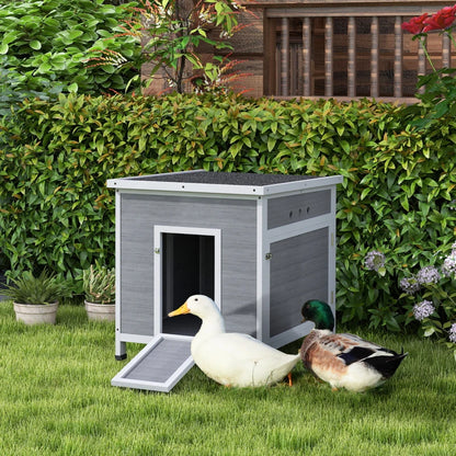 Nancy's Nevegal Ganzenhok - Dierenverblijf - Dierenhok - Grijs - Dennenhout - ± 65 x 80 x 75 cm