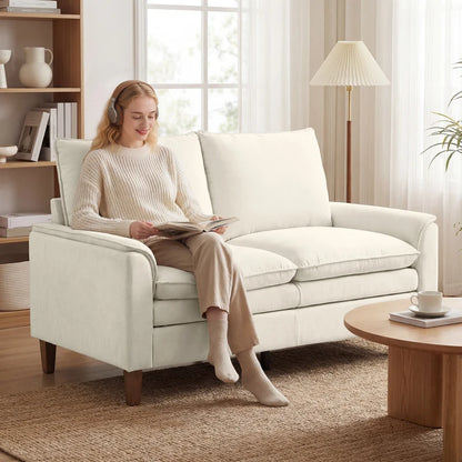 Nancy's Roppolo 2-Zitsbank - Zitbank - Loveseat - Crèmewit - Chenille - ± 145 x 85 x 95 cm