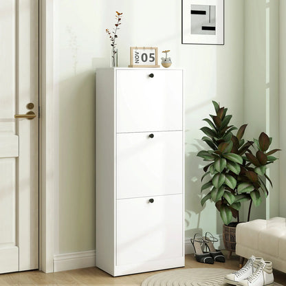 Nancy's Formigliana Schoenenkast - Opbergkast voor Schoenen - Schoenenrek - Wit - ± 45 x 25 x 120 cm