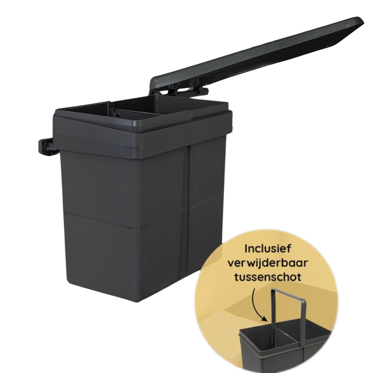 Eleganca Inbouw prullenbak - Inbouw afvalemmer - Inbouw afvalbak - Inbouw vuilnisbak - 20 Liter of 2x10 liter - Prullenbakken afval scheiden