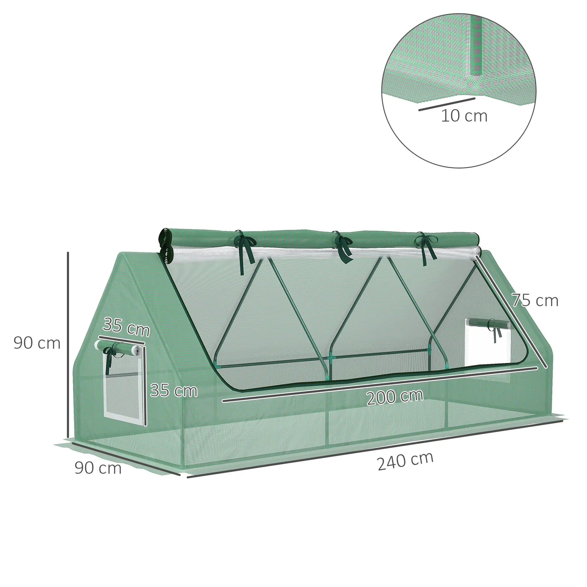 Nancy's Campinho Kweekkas - Tuinkas - Plantenkas - Groen - 240 x 90 x 90 cm