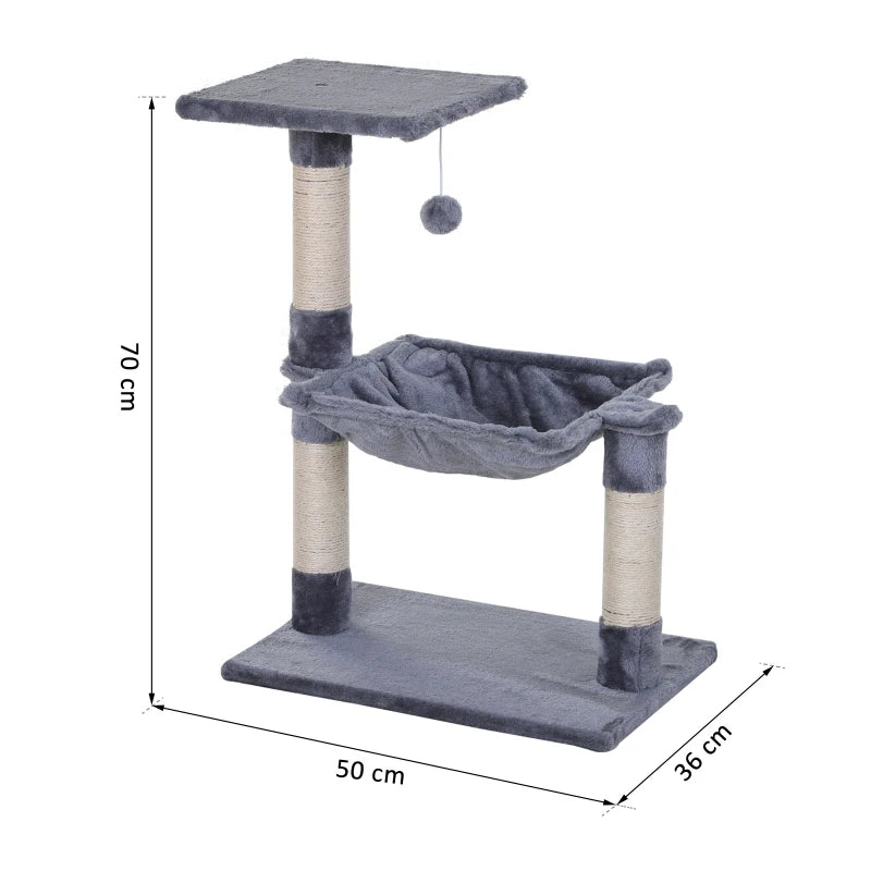 Nancy's Fiaes Krabpaal - Kattenbed - Pluche - Grijs - ± 50 x 40 x 70 cm