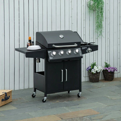 Nancy's Gamil Barbecue - BBQ - Grill - Gas BBQ - 4 Branders - Zwart - Staal