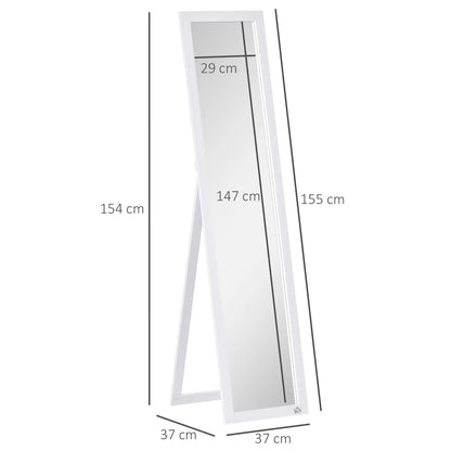 Nancy's Fortezza Staande Spiegel - Kledingspiegel - Wit - ± 35 x 35 x 155 cm