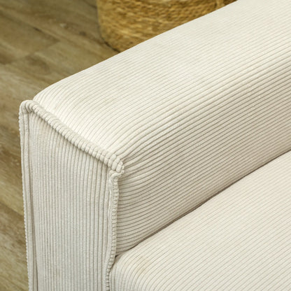 Nancy's Urra 3-Zitsbank - Zitbank - Crèmewit - Ribfluweel - ± 195 x 75 x 80 cm