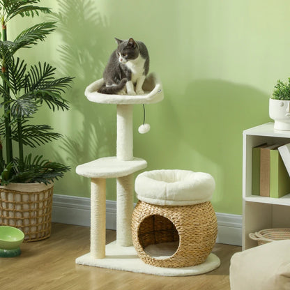 Nancy's Madail Krabpaal - Kattenboom - Kattengrot - Roomwit - ± 60 x 40 x 80 cm