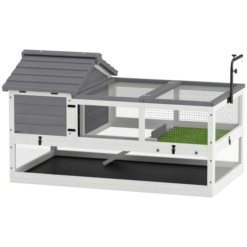 Nancy's Torgnon Schildpaddenhuis - Schildpaddenhok - Schildpadverblijf - Wit / Grijs - ± 115 x 70 x 70 cm