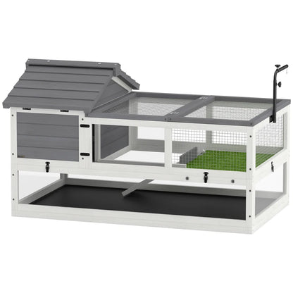 Nancy's Torgnon Schildpaddenhuis - Schildpaddenhok - Schildpadverblijf - Wit / Grijs - ± 115 x 70 x 70 cm
