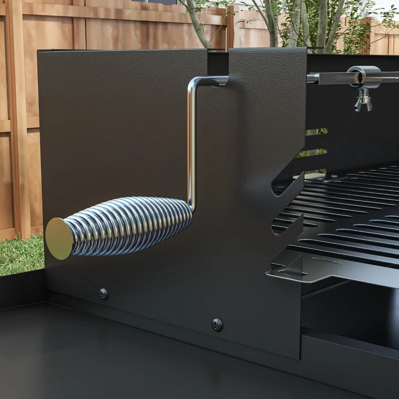 Nancy's Feitos Barbecue - BBQ - Grill - Met Draaispit - Houtskool - Verstelbaar Grillrooster - Staal - Zwart
