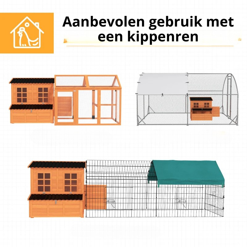 Nancy's Pontenure Kippenhok - Kippenren - Weerbestendig en Stabiel - 4-6 Kippen - Dennenhout - ± 100 x 85 x 100 cm