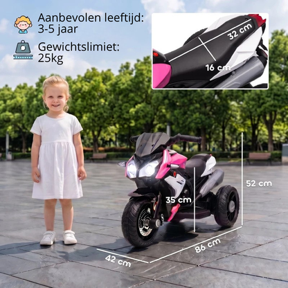Nancy's Torcegno Elektrische Motorfiets voor kinderen - Kindermotor - Kindermotorfiets - 3 km/u - Roze