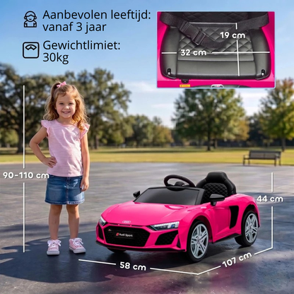 Nancy's Tonara Elektrische auto voor kinderen - Kinderauto - Audi R8 voor Kinderen - Roze