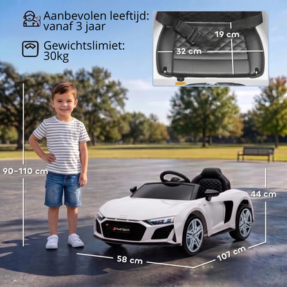 Nancy's Tonfano Elektrische auto voor kinderen - Kinderauto - Audi R8 voor kinderen - Wit