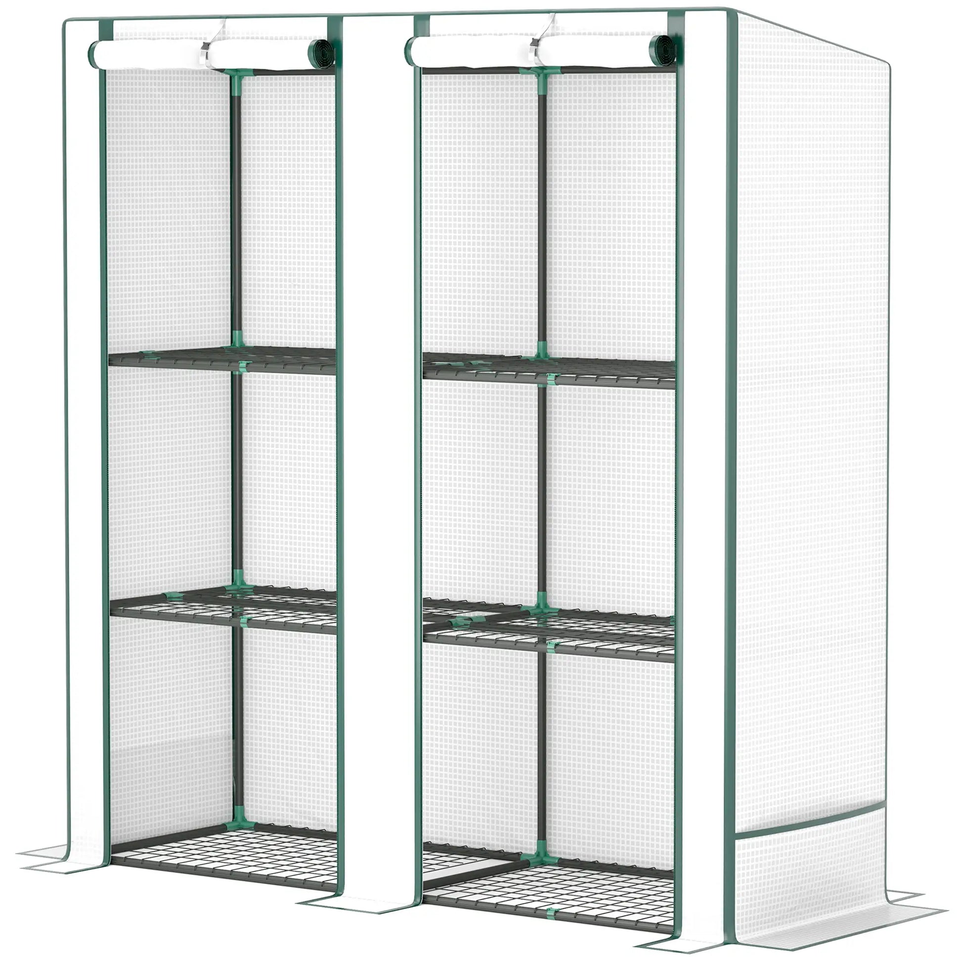 Nancy's Sarzeda Kweekkas - Tuinkas - Plantenkas - Plantenrek - Wit - ± 145 x 50 x 152/142 cm