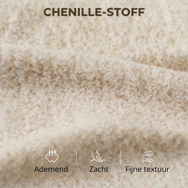 Nancy's Semogo 3-Zitsbank - Woonkamerbank - Zitbank - Beige - Fluweel - ± 210 x 85 x 90 cm