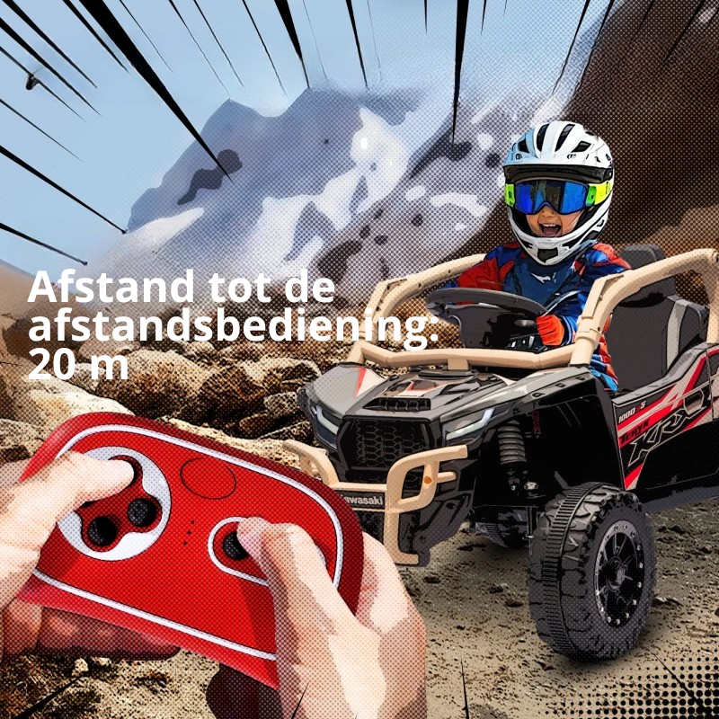 Nancy's Pettineo Elektrische auto voor kinderen - KAWASAKI TERYX KRX 1000 - Kinderauto - 3-5 km/u - Geel / Zwart