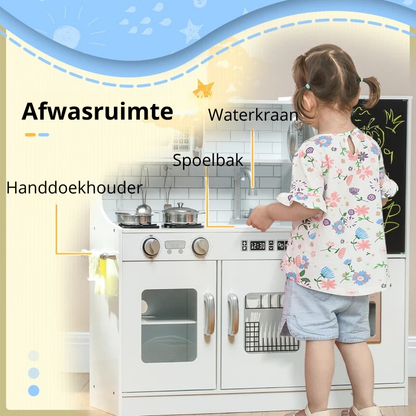 Nancy's Noci Kinderkeuken - Speelkeuken - Speelgoedkeuken - Wit