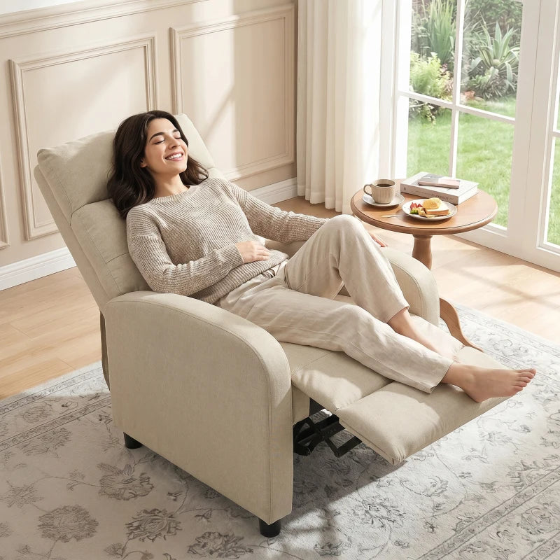 Nancy's Spoleto Relaxfauteuil - Relaxstoel - Loungestoel - Beige - Linnen