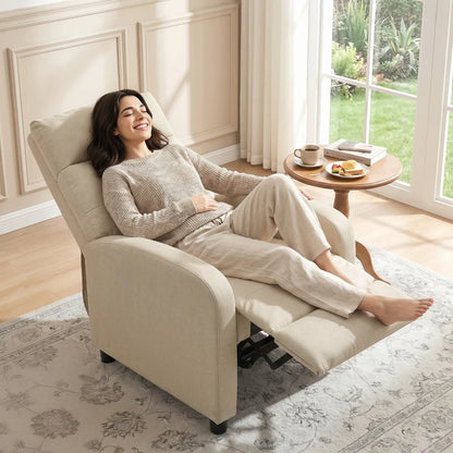 Nancy's Spoleto Relaxfauteuil - Relaxstoel - Loungestoel - Beige - Linnen