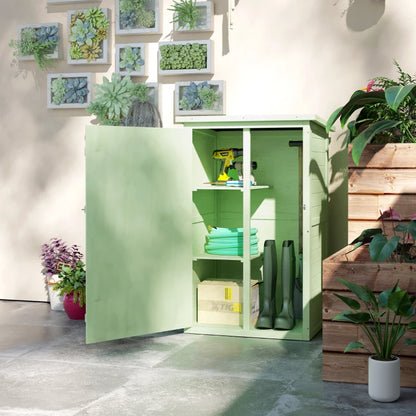 Nancy's Sacrofano Tuinkast - Tuinschuur - Buitenkast - Opbergkast voor buiten - Groen - Dennenhout - ± 75 x 55 x 115 cm