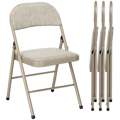 Nancy's Noto Klapstoelen - Set van 4 - Vouwstoel - Beige - Staal / Linnen