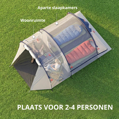 Nancy's Smarano Kampeertent - Campingtent - 2-4 Personen - Gezinstent - Blauw / Crèmewit - 385 x 240 x 140 cm