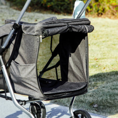Nancy's Collegno Hondenwagen - Hondenbuggy - Kattenbuggy - Reiswagen voor Huisdieren - Grijs / Zilver