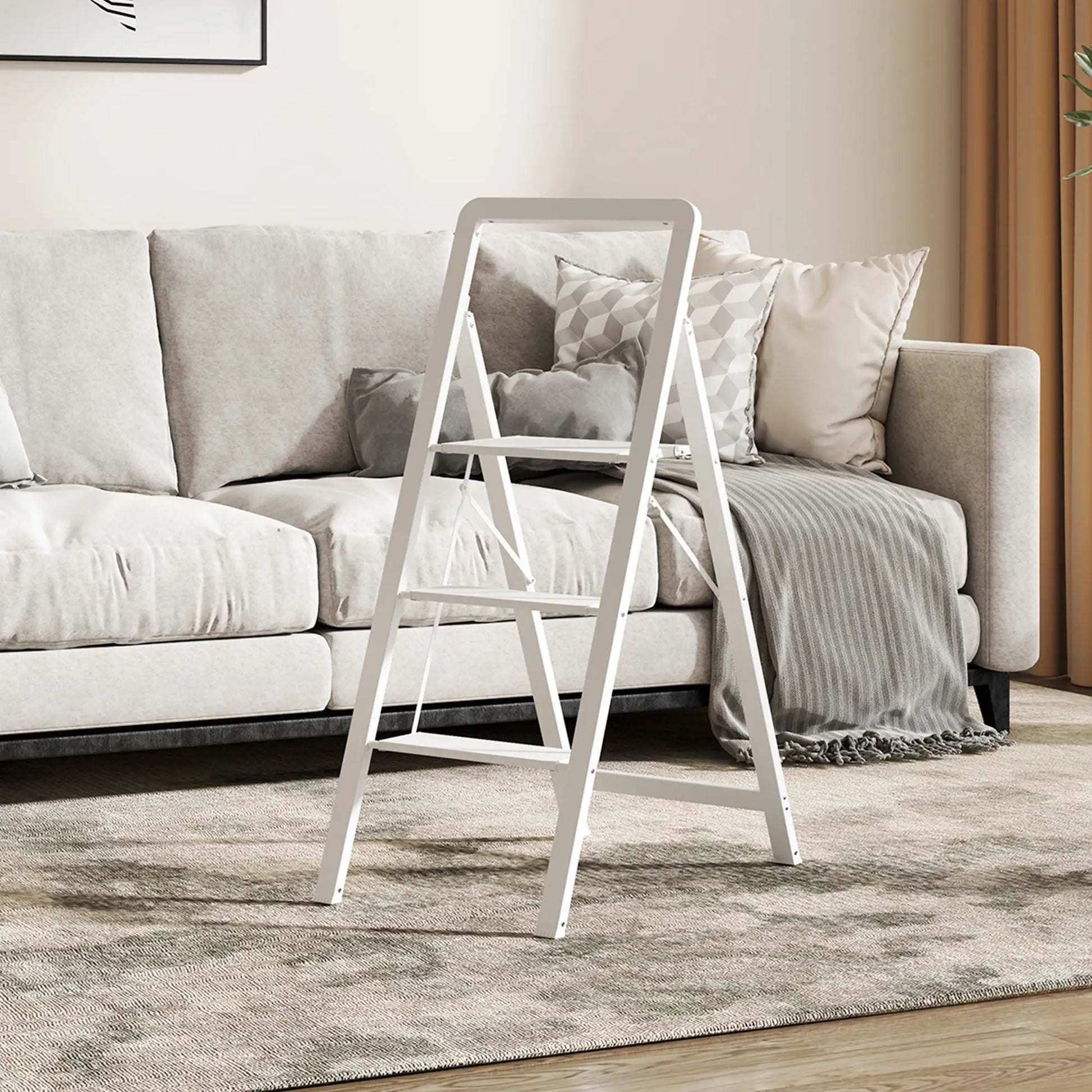 Nancy's Furore Ladder - Trap - Opvouwbaar - Wit - Aluminium - ± 65 x 40 x 105 cm