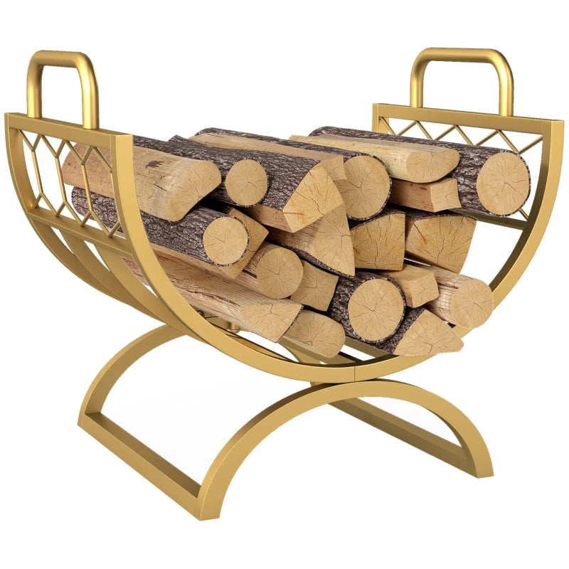 Nancy's Mortara Haardhoutrek - Houtrek - Houtopslag - Brandhoutrek - Goud - Staal