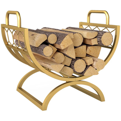 Nancy's Mortara Haardhoutrek - Houtrek - Houtopslag - Brandhoutrek - Goud - Staal