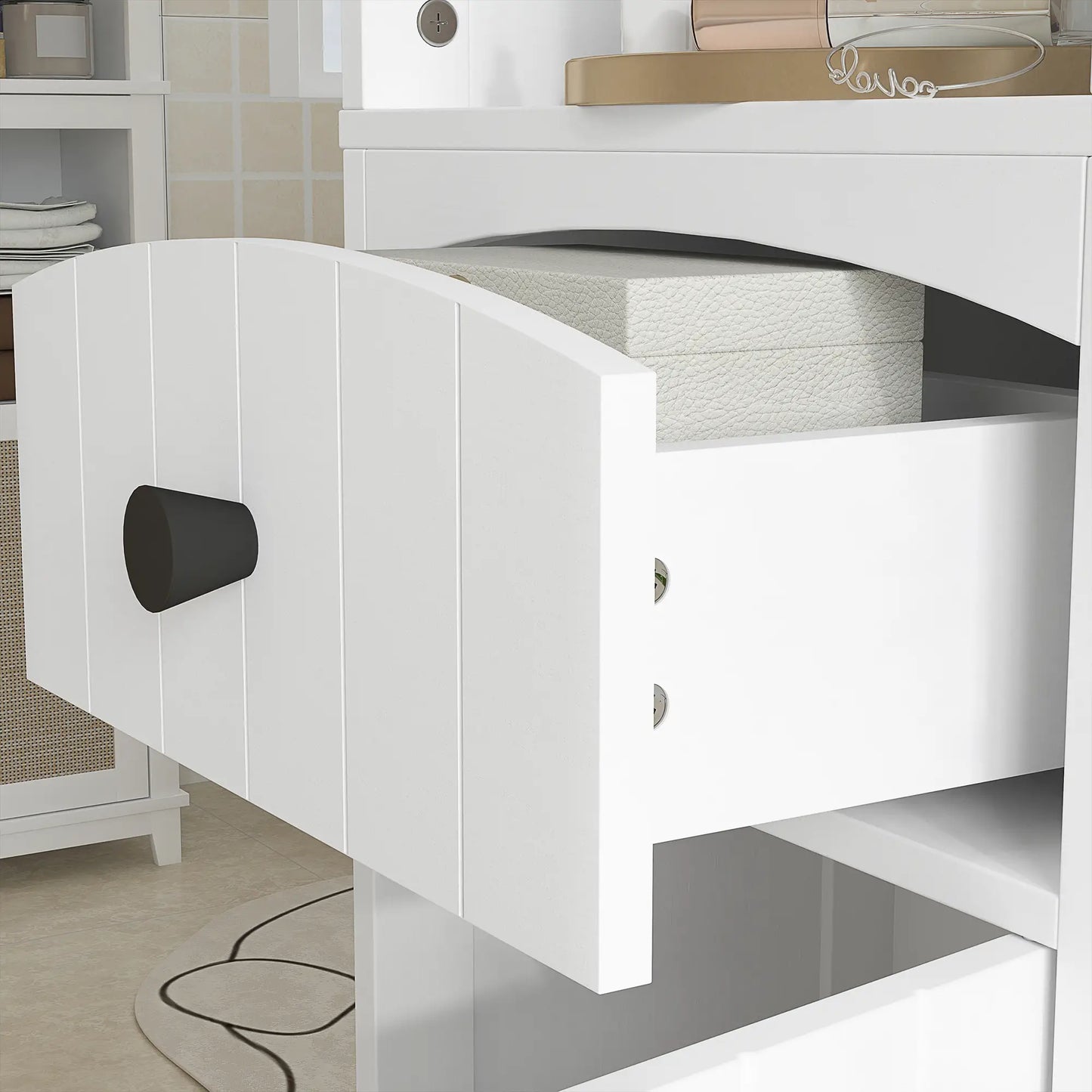 Nancy's Castelli Badkamerkast - Badkamermeubel - Wit - ± 35 x 25 x 170 cm