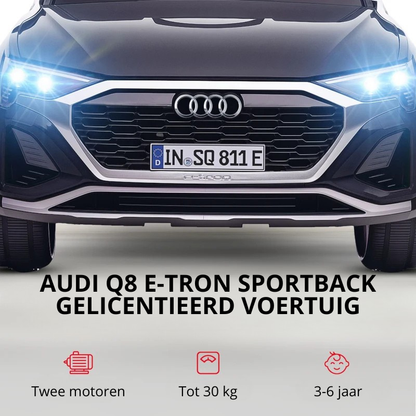 Nancy's Petritoli Elektrische auto voor kinderen - Kinderauto - Audi Q8 Sportback voor kinderen - 3-5 km/u - Zwart