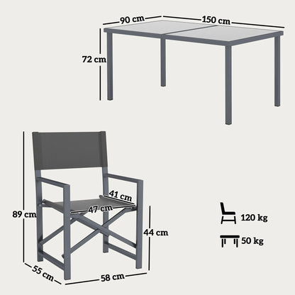 Nancy's Fonni Tuinset - Tuinmeubelset - 5-Delige set voor Buiten - Grijs