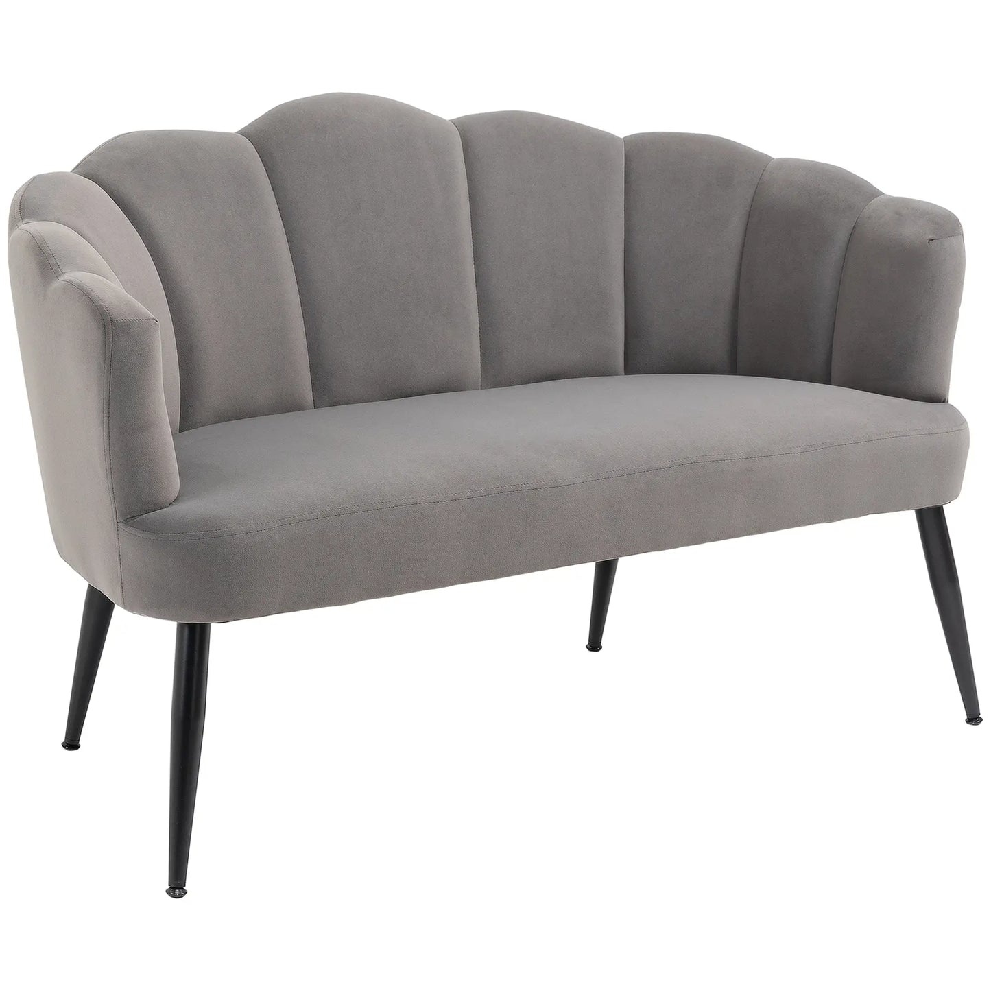 Nancy's Laurino 2-Zitsbank - Zitbank - Donkergrijs - Fluweel - ± 130 x 65 x 80 cm