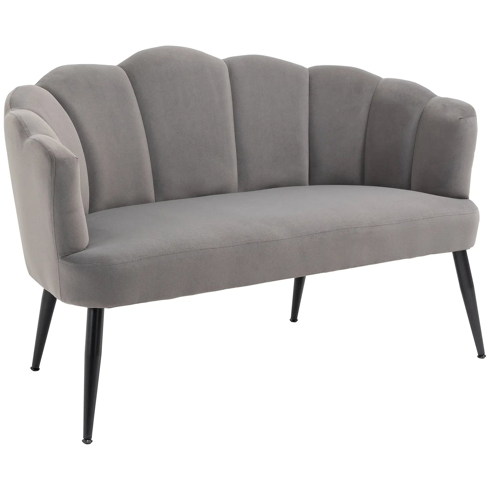 Nancy's Laurino 2-Zitsbank - Zitbank - Donkergrijs - Fluweel - ± 130 x 65 x 80 cm