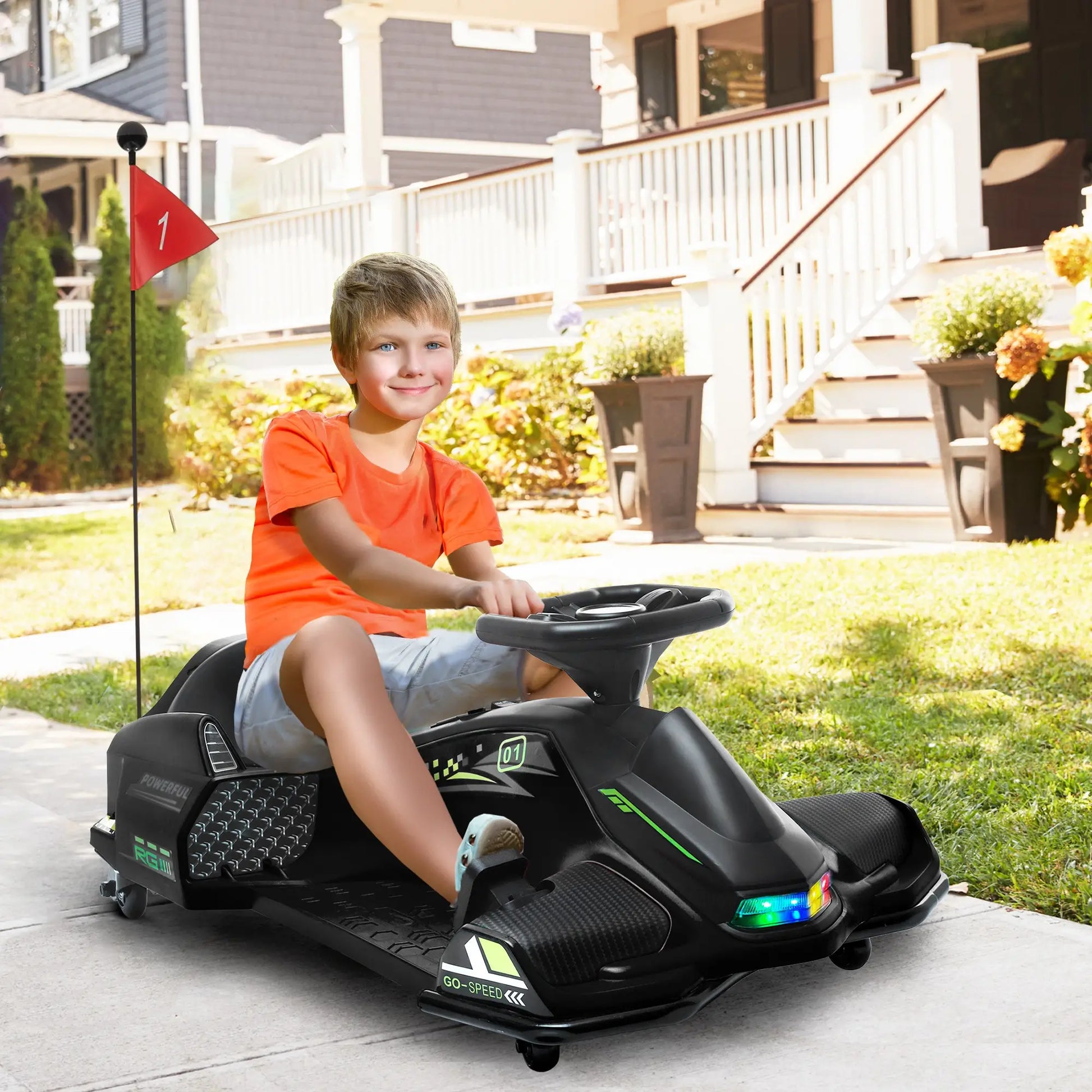 Nancy's Laigueglia Kinderkart - Kart voor kinderen - Elektrisch - 3 tot 8 km/u - Zwart