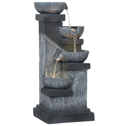 Nancy's Corfinio Fontein - Tuinfontein - Met verlichting - Grijs - Kunsthars