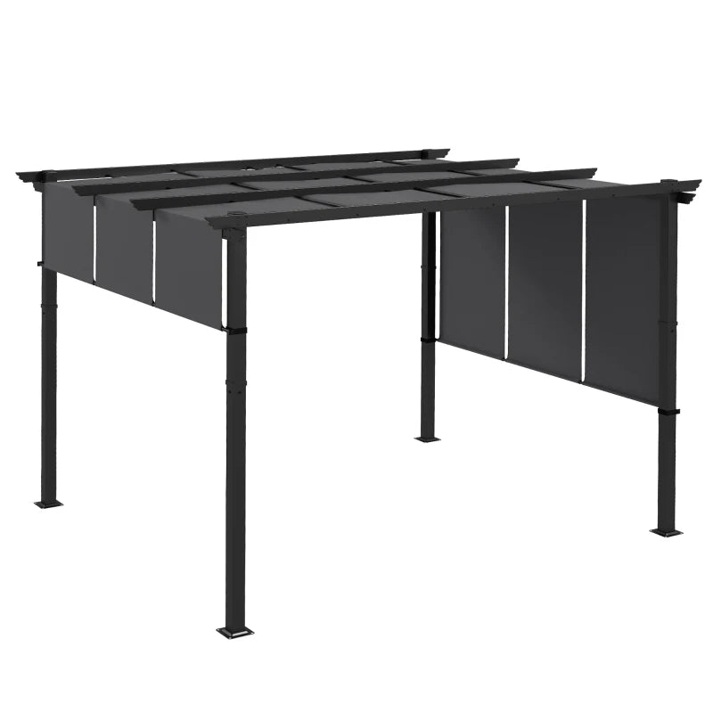 Nancy's Supino Pergola - Tuinpaviljoen - Uitschuifbaar zonnedak - Grijs - ± 355 x 295 x 235 cm