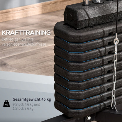 Nancy's Monto Fitnessstation Krachtstation Multigym Fitnesscentrum Fitnessapparatuur incl. gewichten met rolkussens