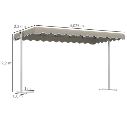 Nancy's Sheringham Garden awning - Patio canopy - Canopy - Freestanding awning - Khaki - ± 400 x 230 cm