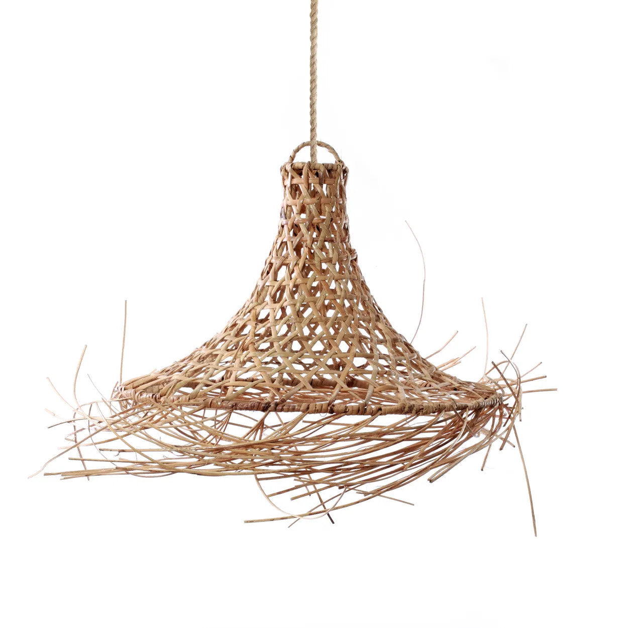 Bazar Bizar Mykonos Lampe à Suspension - Naturel - Rotin - 40 x 40 x 30 cm