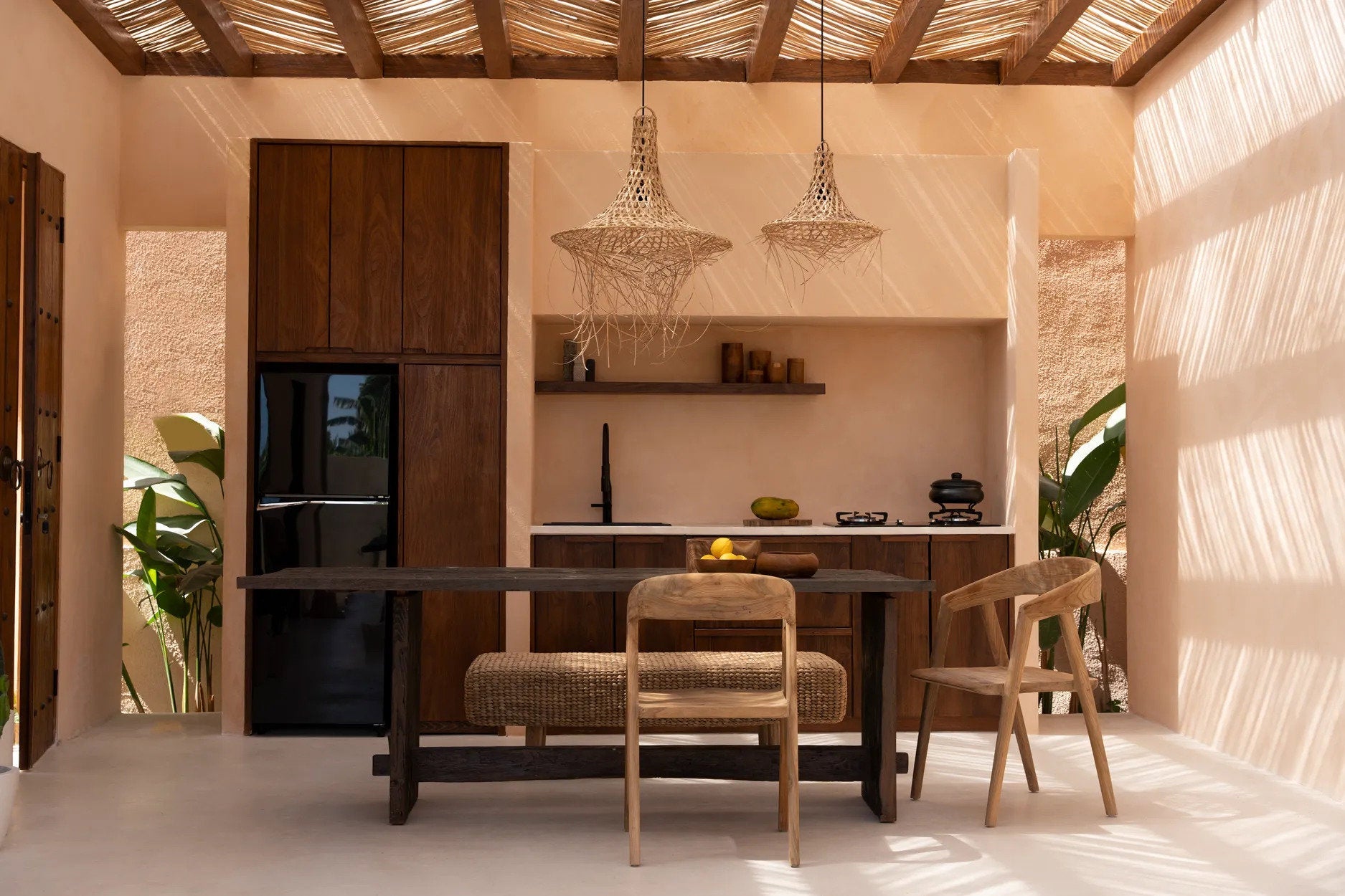 Bazar Bizar Mykonos Hanglamp - Naturel - Rotan - 40 x 40 x 30 cm