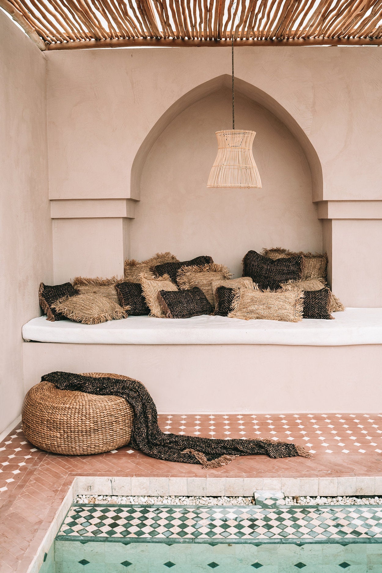 Bazar Bizar Hyacinth Poef - Rond - Naturel - 60 x 30 cm