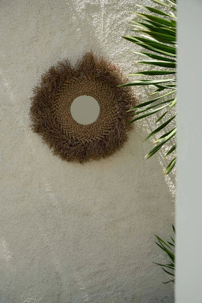 Bazar Bizar Early Monday Spiegel - Naturel - Waterhyacint - Ø 75 cm