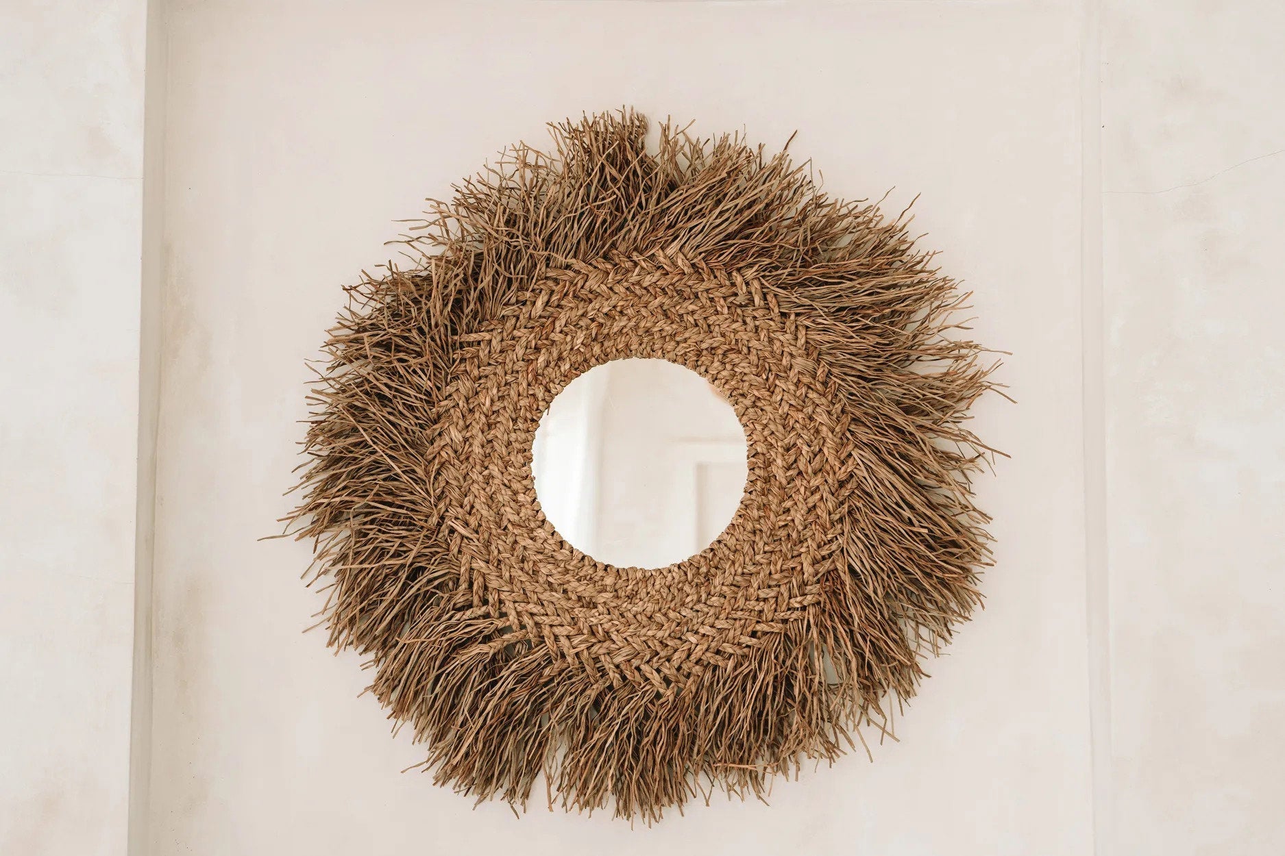 Bazar Bizar Early Monday Spiegel - Naturel - Waterhyacint - Ø 75 cm