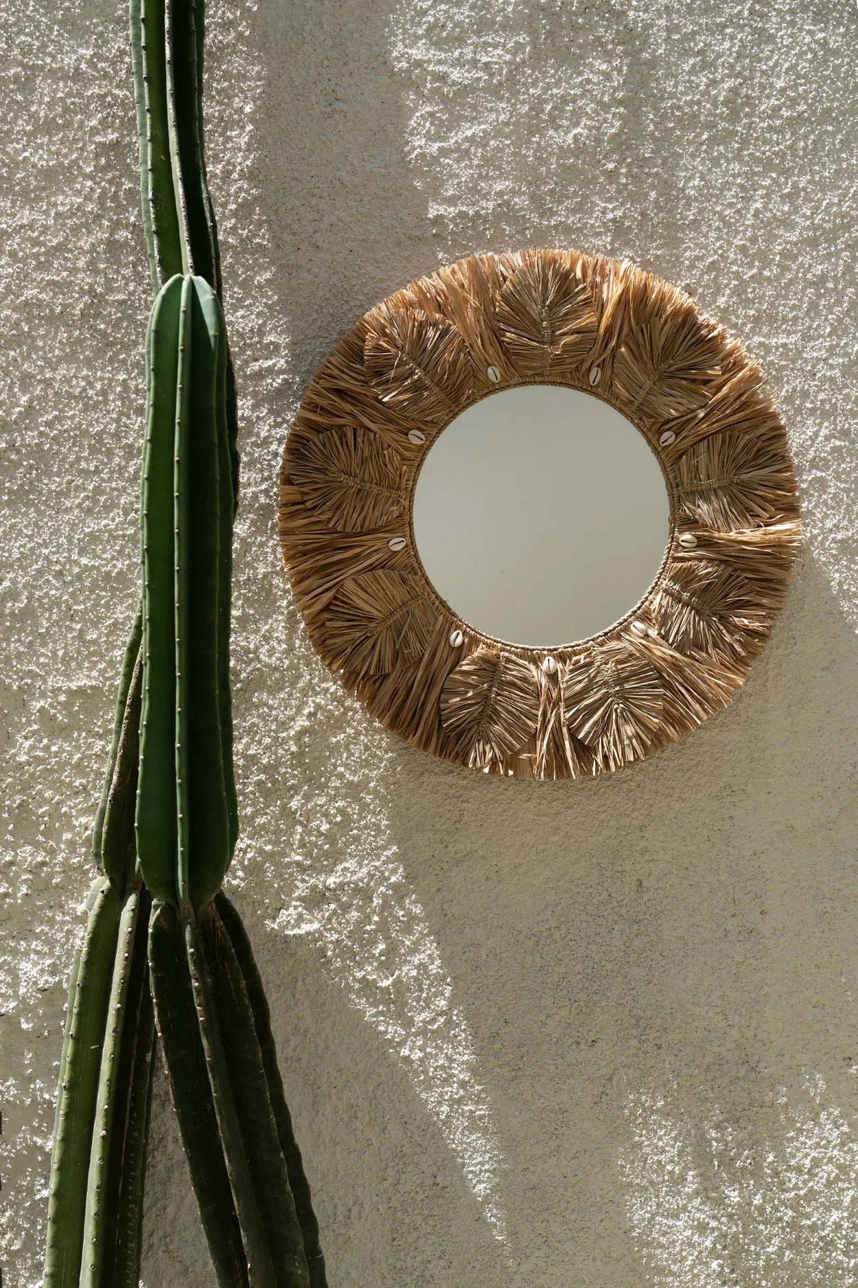 Bazar Bizar Palm Tree Mirror - Natural - Raffia - Ø 60 cm